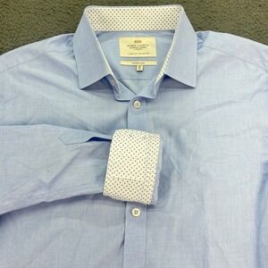 Hawes Curtis Jermyn Street London Mens Light Blue Fitted Dress Shirt 16 34